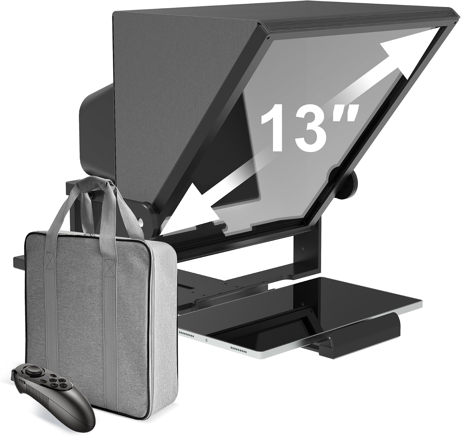 Teleprompter HD 13" con control remoto y ajuste de altura