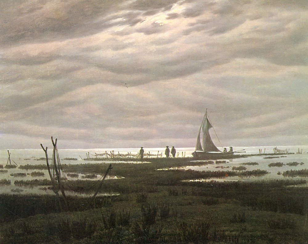Cuadro de Caspar David Friedrich, Dark Skies: la belleza del arte melancólico en marco negro