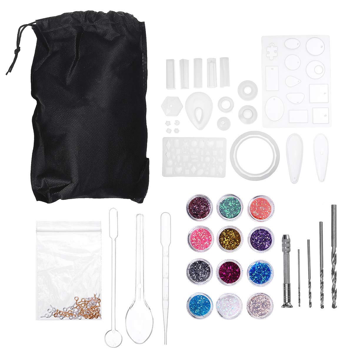 Kit de herramientas de molde Diy de 98 piezas para manualidades, moldes de resina epoxi de silicona