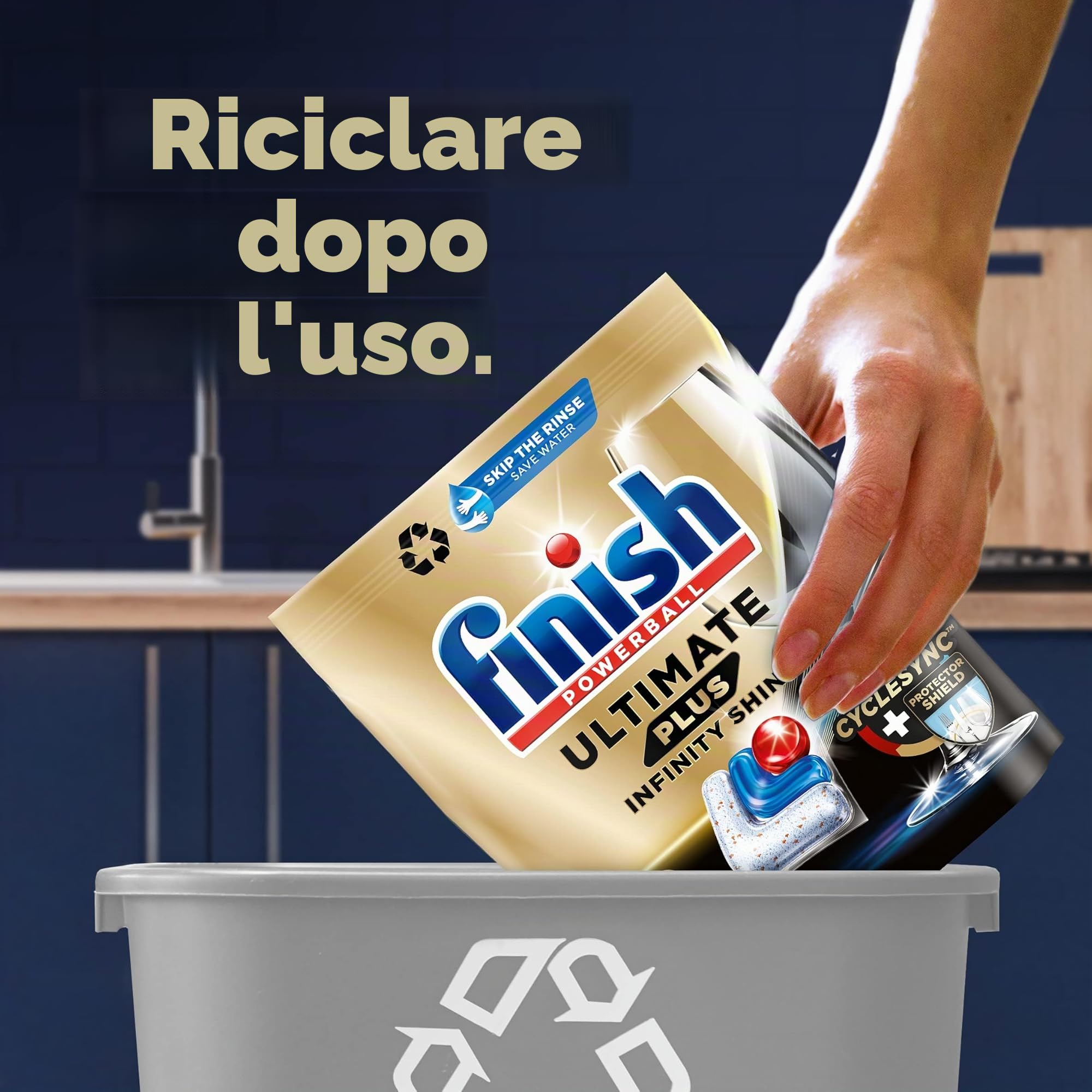 Finish Ultimate Plus Infinity Shine Pastiglie per lavastoviglie sfuse |profumo: fresco | 73 pastiglie per lavastoviglie | per una pulizia eccellente e lucentezza a diamante