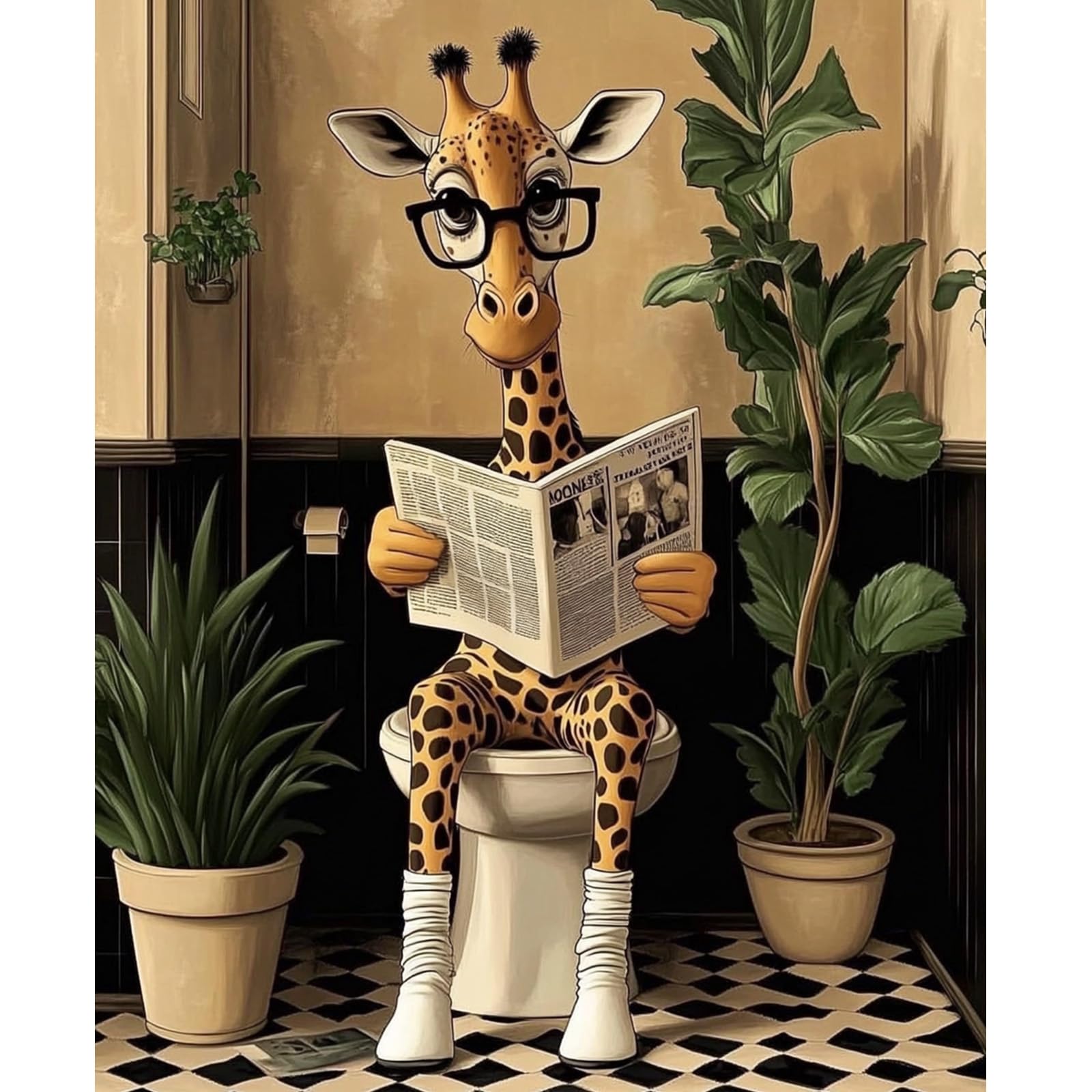 NEWENMO Belle Girafe Peinture par Numéros pour Débutant,Cartoon Animaux Peinture Numero Adulte,DIY Paint by Numbers,Peintures à l'huile Kit,Bricolage Painting Acrylique pour Décoration Maison 40x50cm NEWENMO Belle Girafe Peinture par Numéros pour Débutant,Cartoon Animaux Peinture Numero Adulte,DIY Paint by Numbers,Peintures à l'huile Kit,Bricolage Painting Acrylique pour Décoration Maison 40x50cm