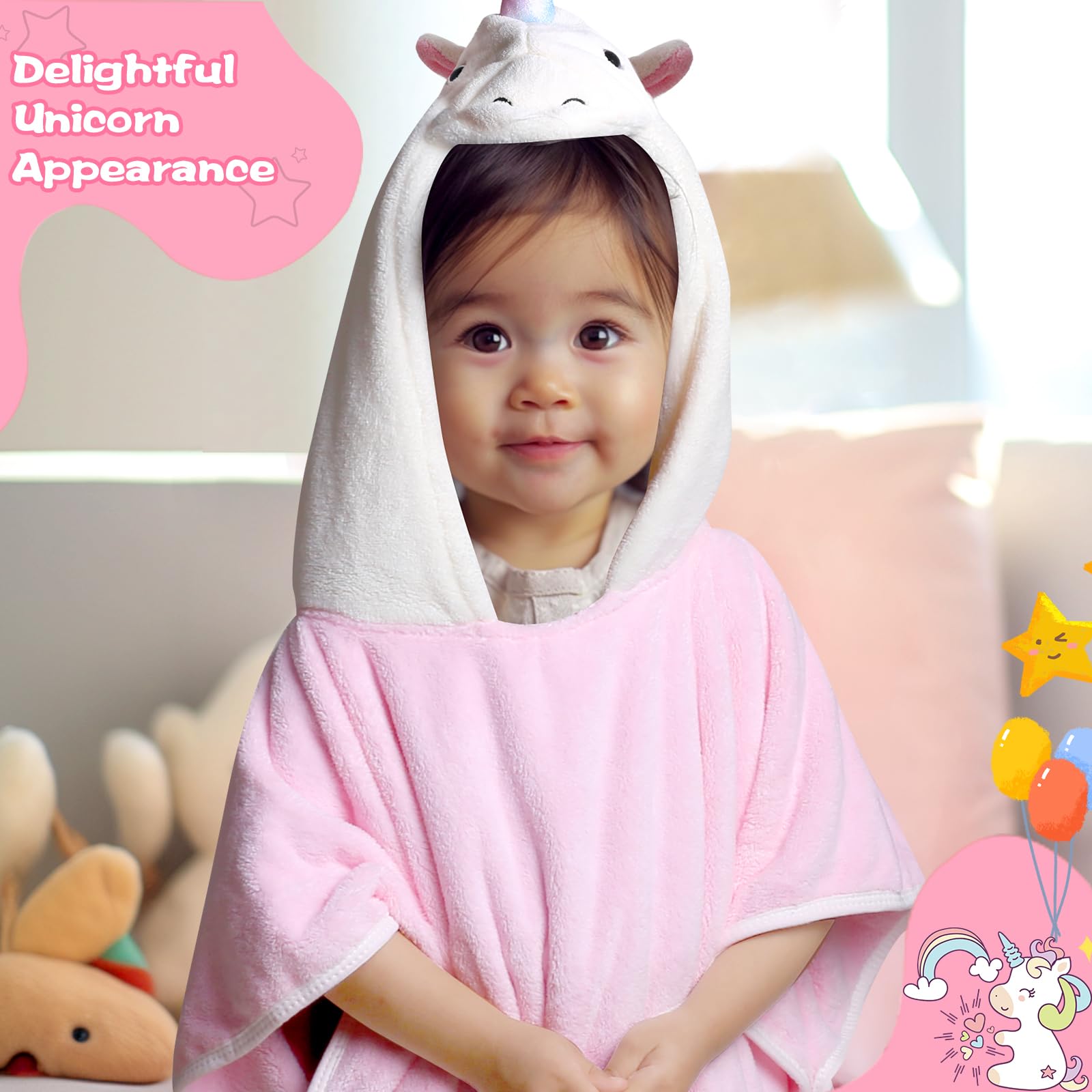 Unicorn Large Kids Towels Pool Towels PINNKKU Unicorn Hooded