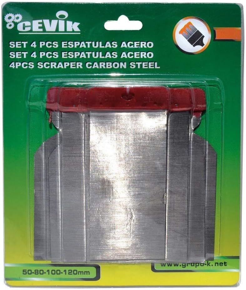cevik ce-2238 – Hand Tool Set 4 Spatulas Masking 60/80/100/120 mm. Steel