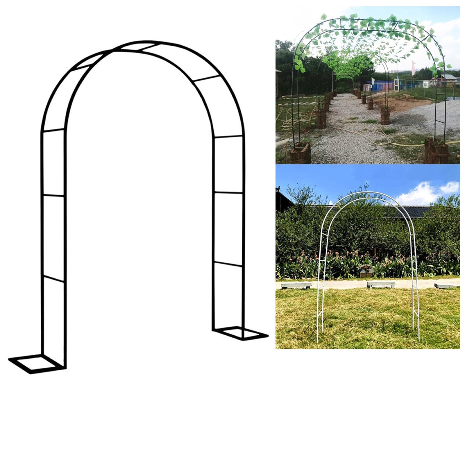 Pergola ogrodowa, wytrzymała kratka ogrodowa z żelaza – dekoracyjna altana na róże pnące i winorośli, dekoracja ślubna, czarna, 1,2 x 2,2 x 0,4 m, trwała konstrukcja zewnętrzna