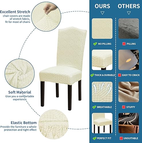 Miniatura 248 de Juego de 6 fundas elásticas para sillas de comedor, extraíbles y lavables, para sillas de comedor, hotel, ceremonia