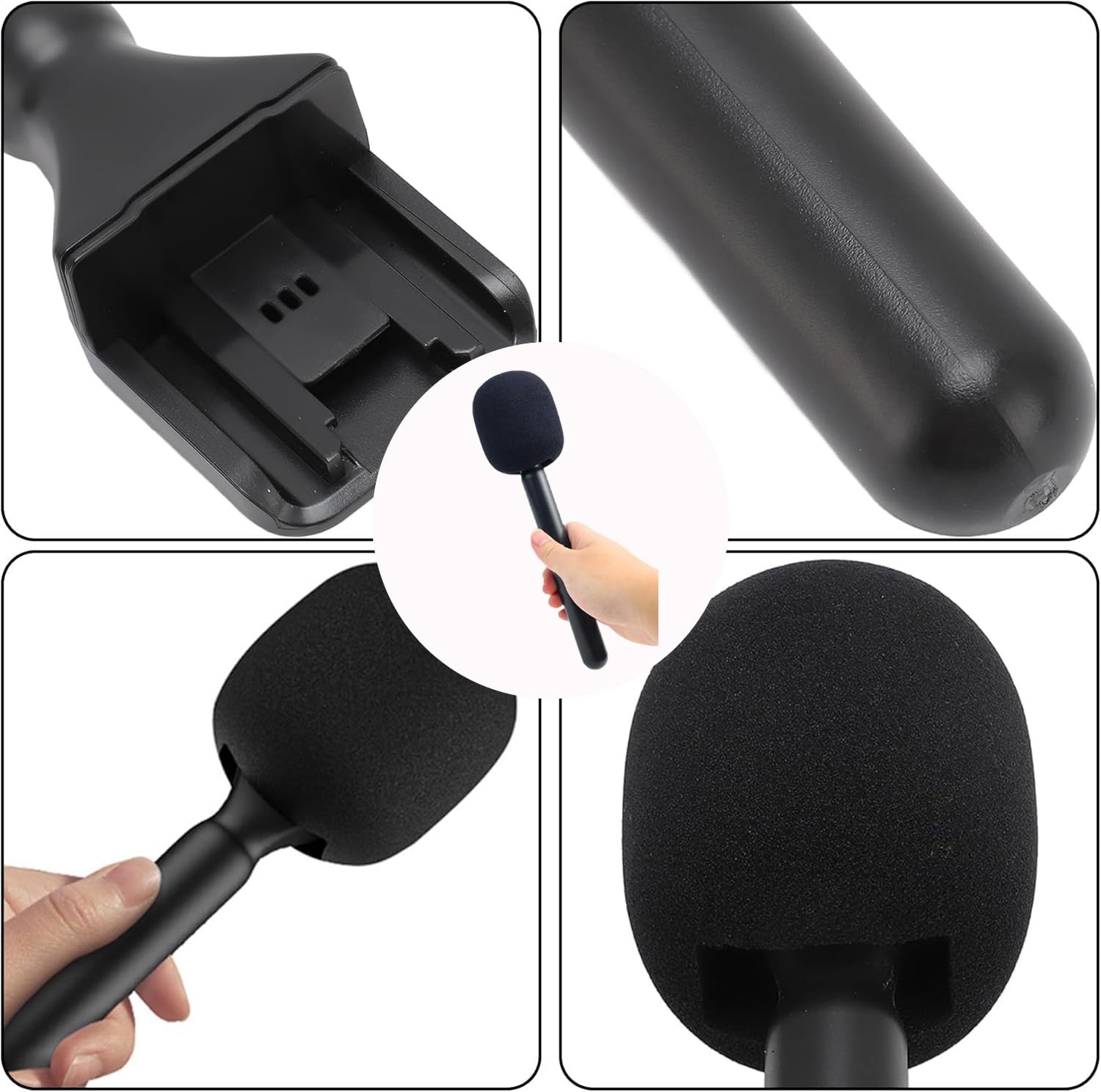 Adapter do mikrofonu do wywiadów, bezprzewodowy uchwyt mikrofonu, ręczny adapter, uchwyt mikrofonowy do Rode Wireless GO I/II DJI Mic, uchwyt mikrofonu do wywiadów, uchwyt mikrofonu