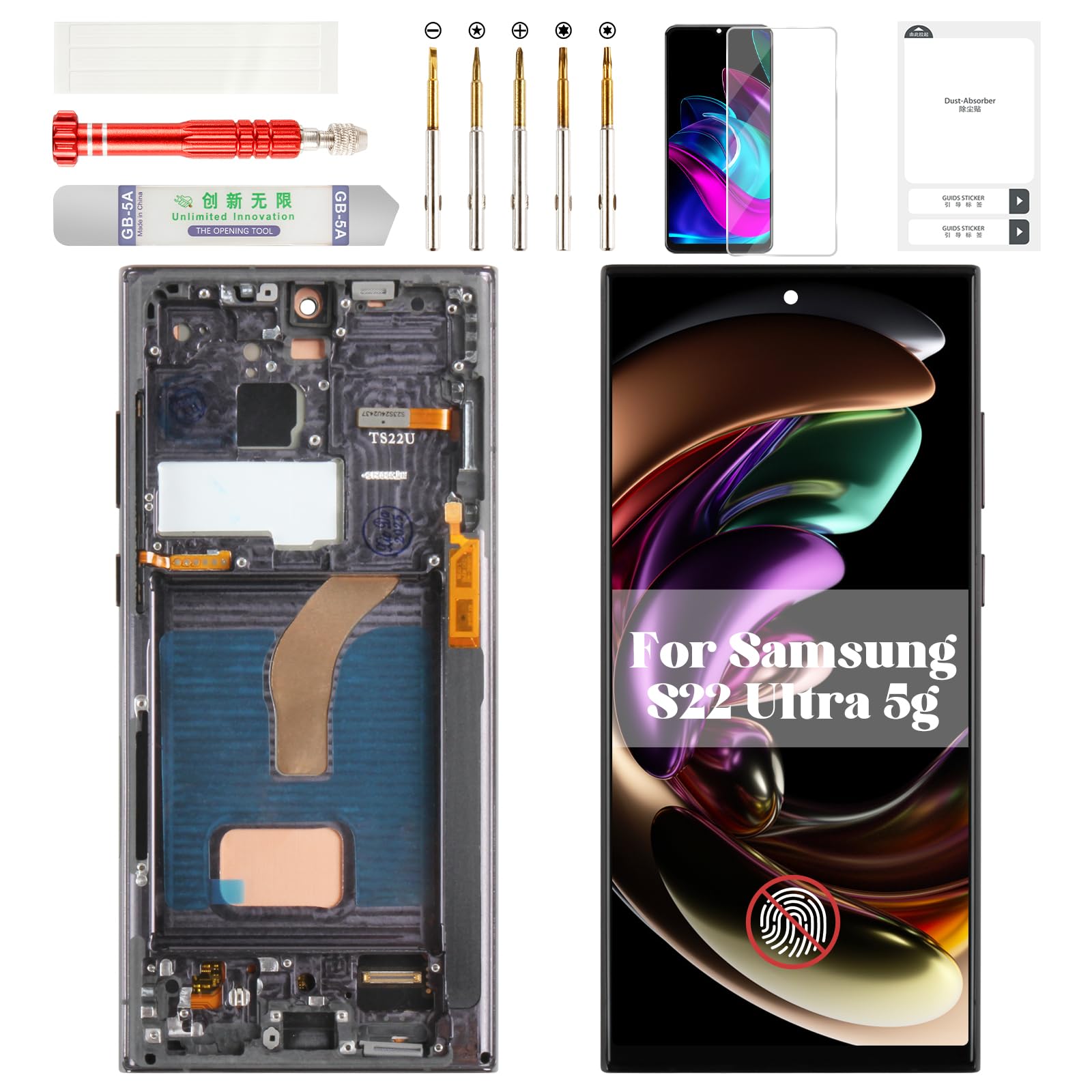 Samsung Galaxy S22 Ultra 5G スクリーン交換用OLED フレームサイド 