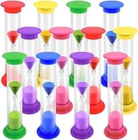 Shindel 12 Pack 2 Minute Sand Timers - Colorful Hourglass for Teeth Brushing, Classroom Games, Productivity & Time Management