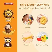 Vista 5 de Arcilla de modelado Air Dry para niños, 12 manualidades de animales modelo mágico, kits de arcilla con herramientas de escultura y tutoriales, Kit