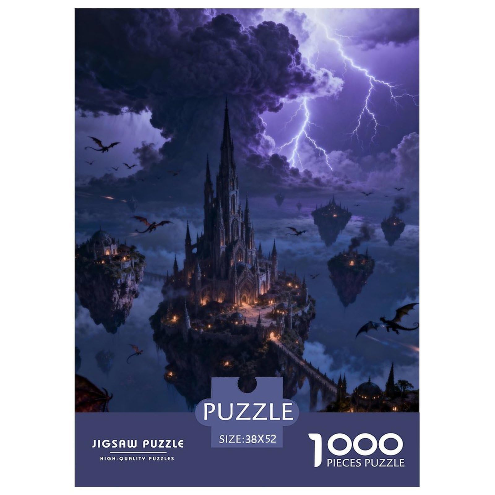 Dinosaur 1000 Pieces Jigsaw Puzzle Games Challenge Toy Dinosaur World Home Decoration Fit Families for Adults And Children 52x38cm/1000pcs