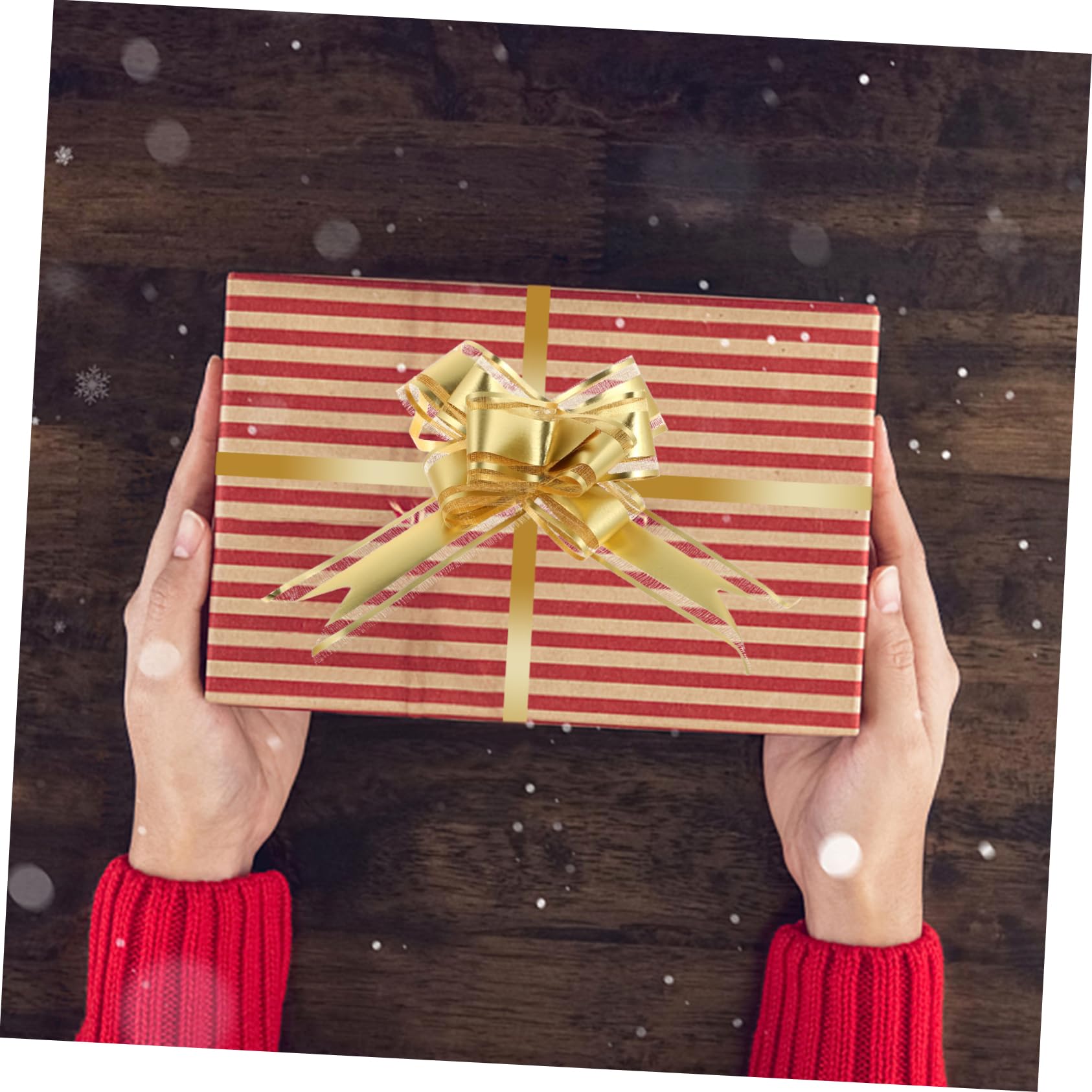 FRCOLOR 90stücke Pull Ribbon Bowknoten Dekoration Gold Rot Silber Für Geschenkverpackungen Hochzeiten Weihnachten Und Bastelprojekte