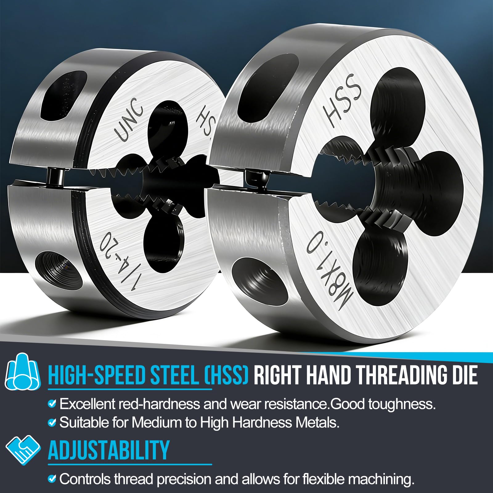 PATIKIL Round Threading Die 3/8"-32 High-Speed Steel Adjustable — Amazon image 3