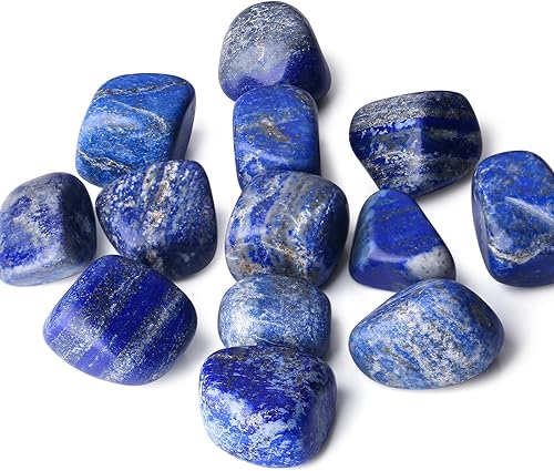 DUQGUHO Juego de piedras de cristales curativos de lapislázuli, cristales naturales a granel, piedras de cristal pulidas irregulares a granel, rocas