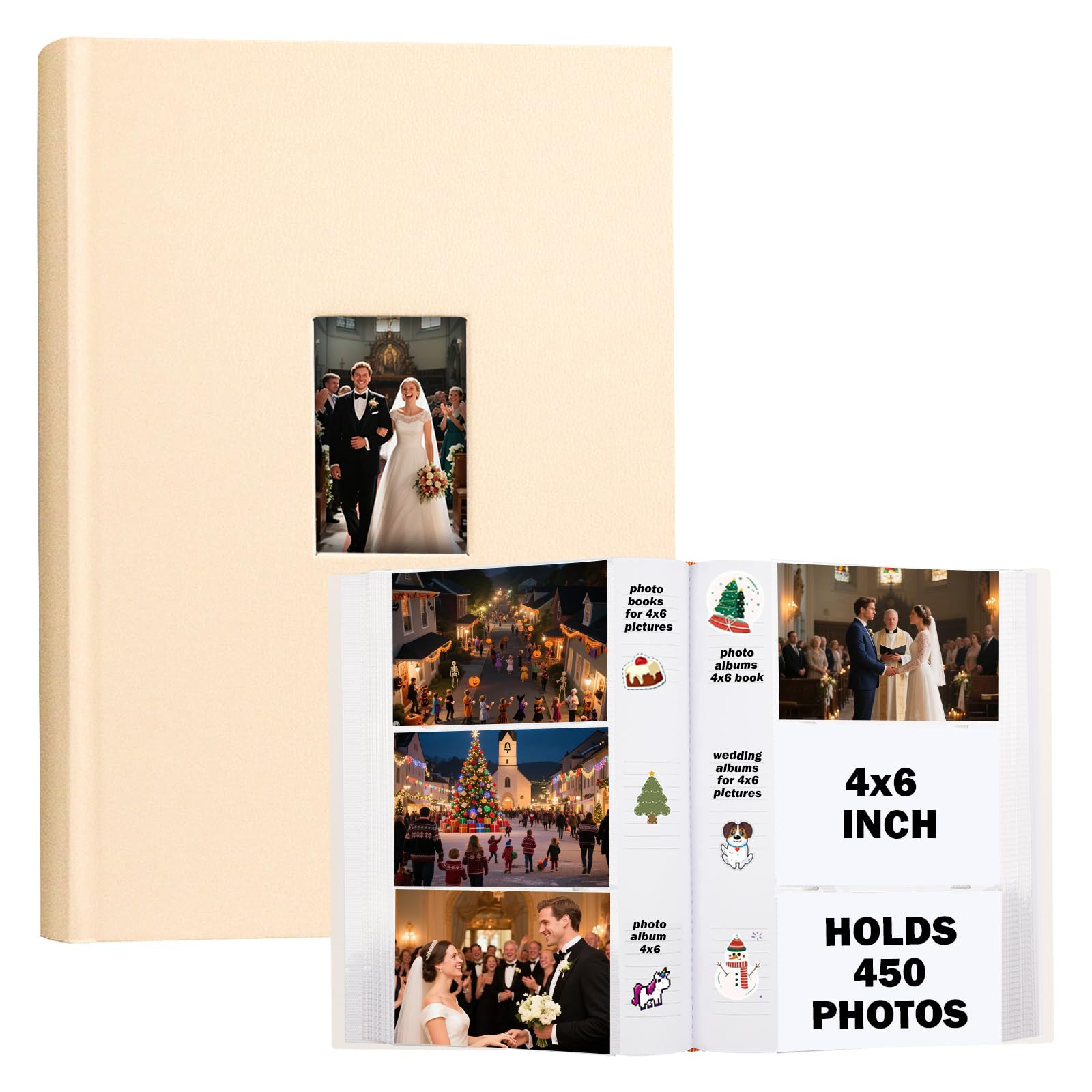 Ruibytree Fotoalbum 10x15 Einsteckalbum mit Schreibbereich