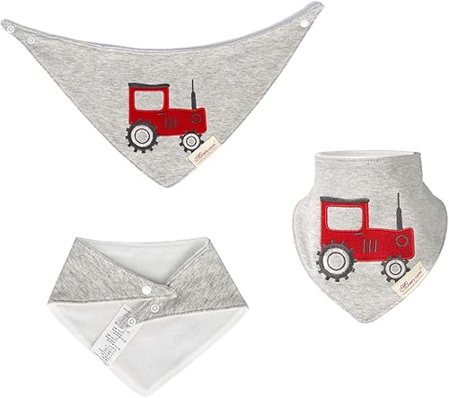 Miniatura 3 de JN&LULU Paquete de 3 baberos de bebé recién nacido, bandana, baberos para babear, de algodón, regalos para bebés