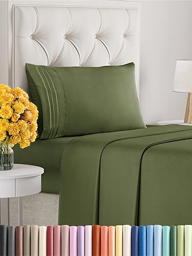 Vista 669 de Juego de sábanas de 4 piezas tamaño king, extrasuaves, transpirables y refrescantes con esquinas profundas, sábanas de fácil ajuste y sin arrugas