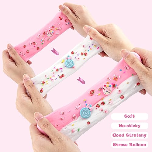 Miniatura 5 de Kit de 2 piezas de limo de mantequilla, 4.1 onzas de helado de dos tonos para niñas y niños, juguete suave y antiadherente para aliviar el estrés,