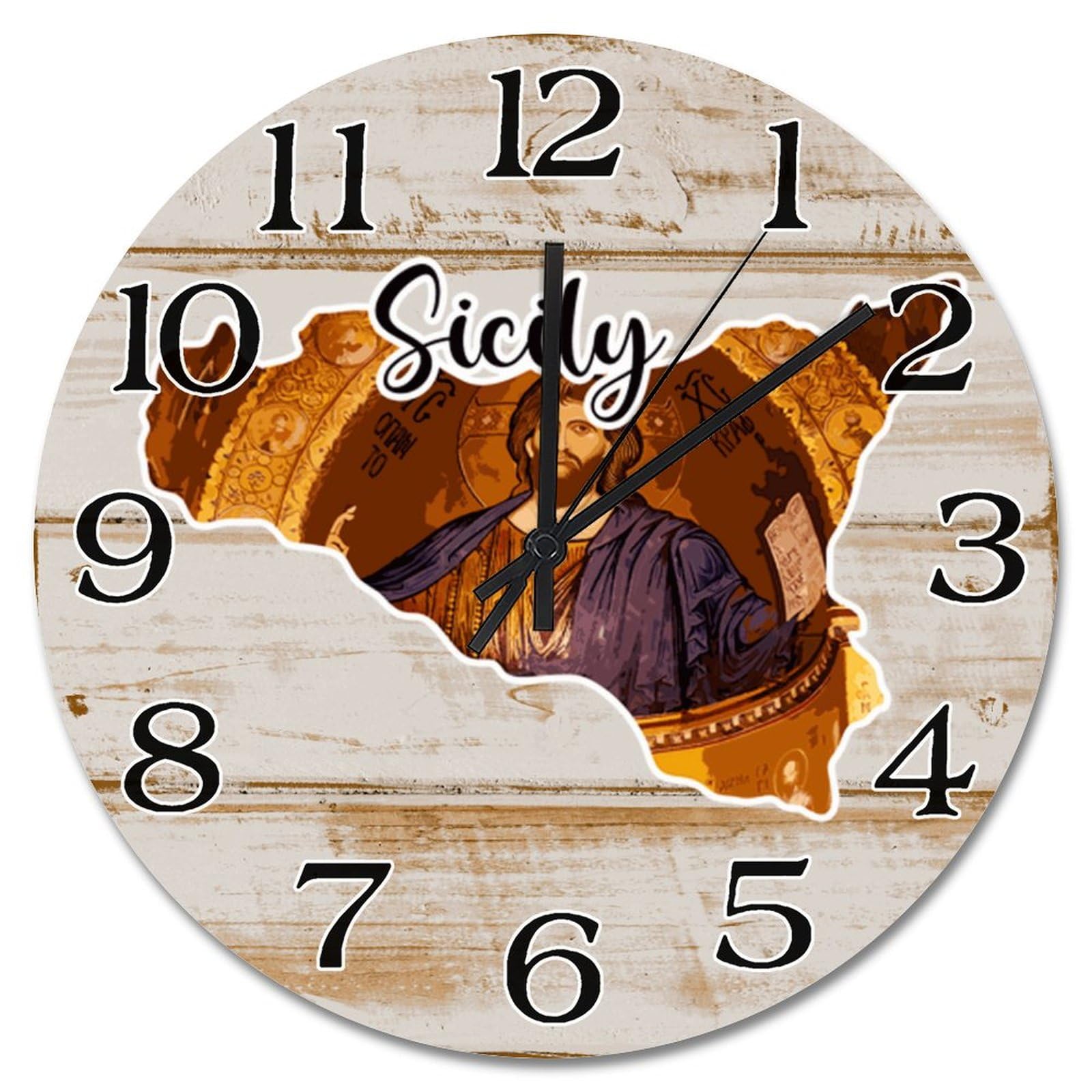 Horloge murale Sicile en grand format 38 cm pour decoration de salon moderne
