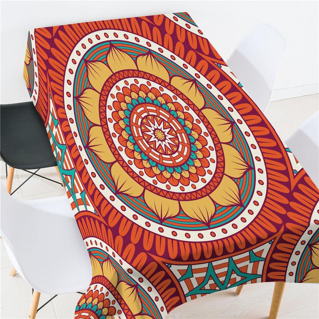 Rectangle Digital Printed Decor Tablecloth Bohemia Round Red | Home & Garden | Kitchen, Dining & Bar | Linens & Textiles | Tablecloths-image-18