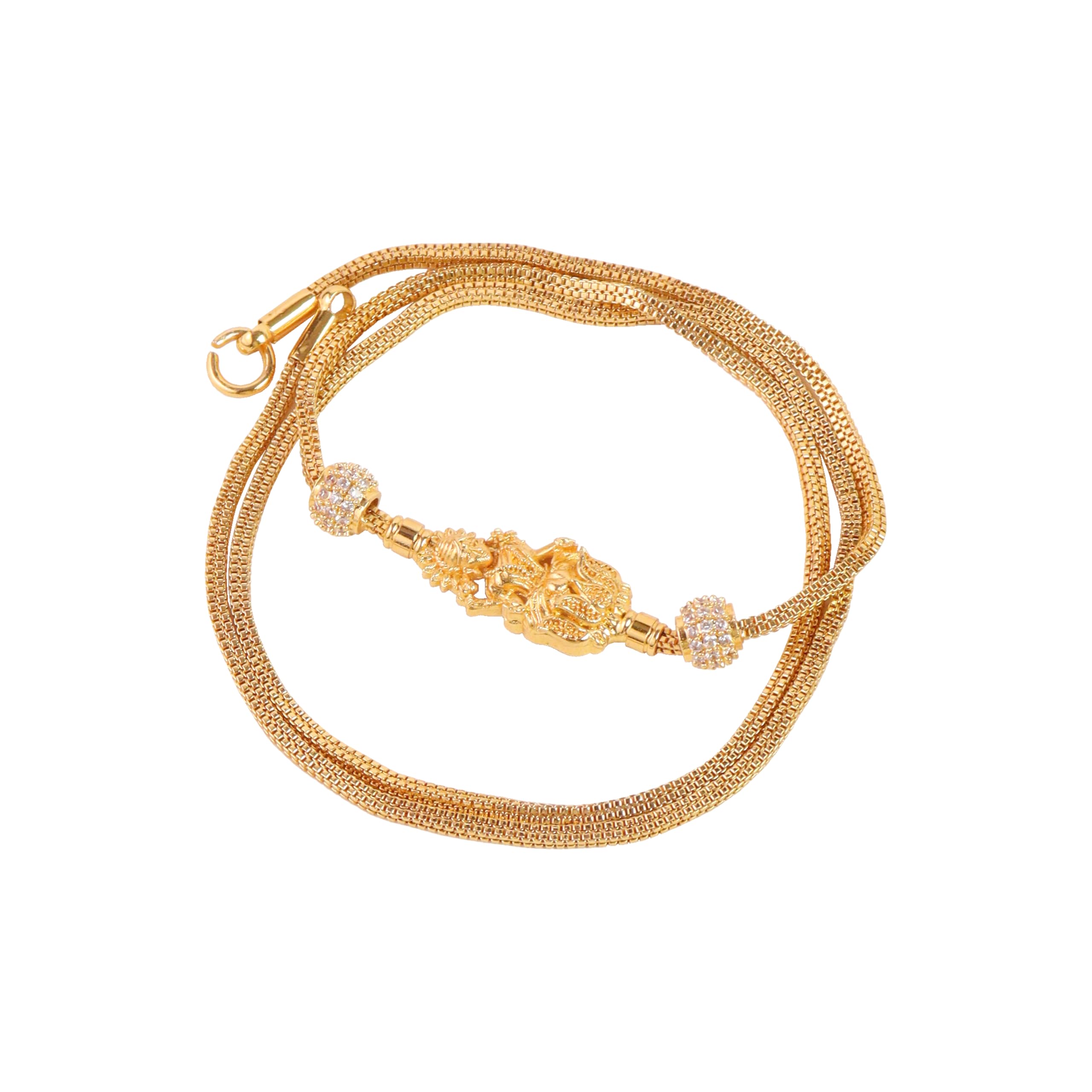 CUTE GOLD One Gram Micro Gold Plated Traditional Designer American Diamond Stone Mugappu Chain for Women & Girls (MC-1086) (B0D397TG24) Amazon Price History, Amazon Price Tracker