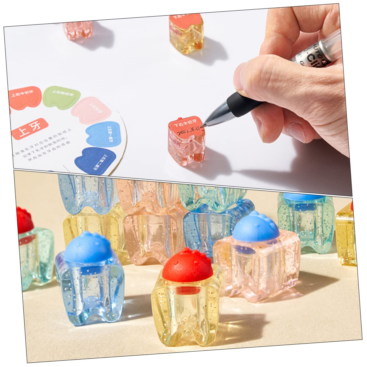 HEMOTON Scatola Porta-dentini Unica - Per La Fatina Dei Dentini Del Neonato Cornice Porta-denti Creativa Scatola Dei Ricordi Per Bambini