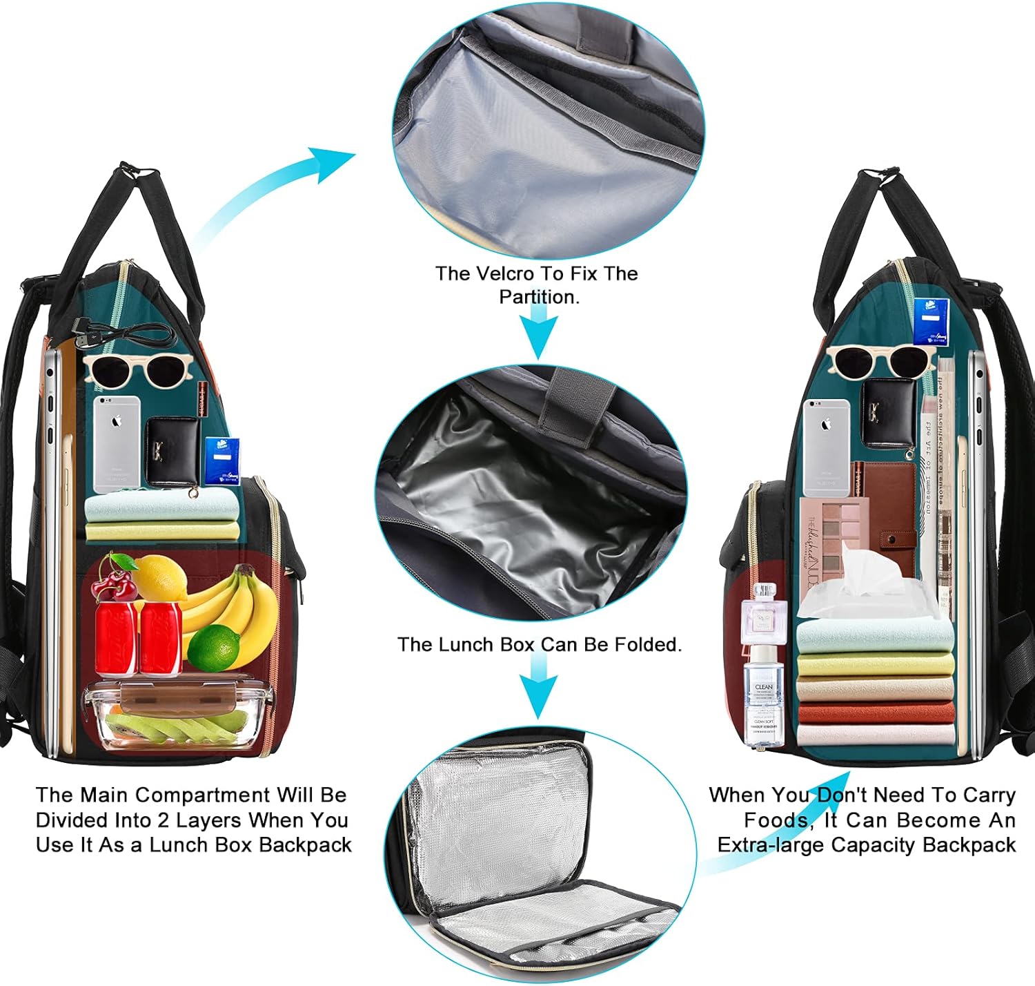 laptop backpack with lunch box