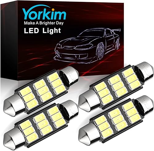 Miniatura 8 de Yorkim - Bombillas LED súper brillantes de 1.22 pulgadas para techo del interior del auto, circuito CANBUS 6-SMD 5730 sin errores, bombilla LED 31