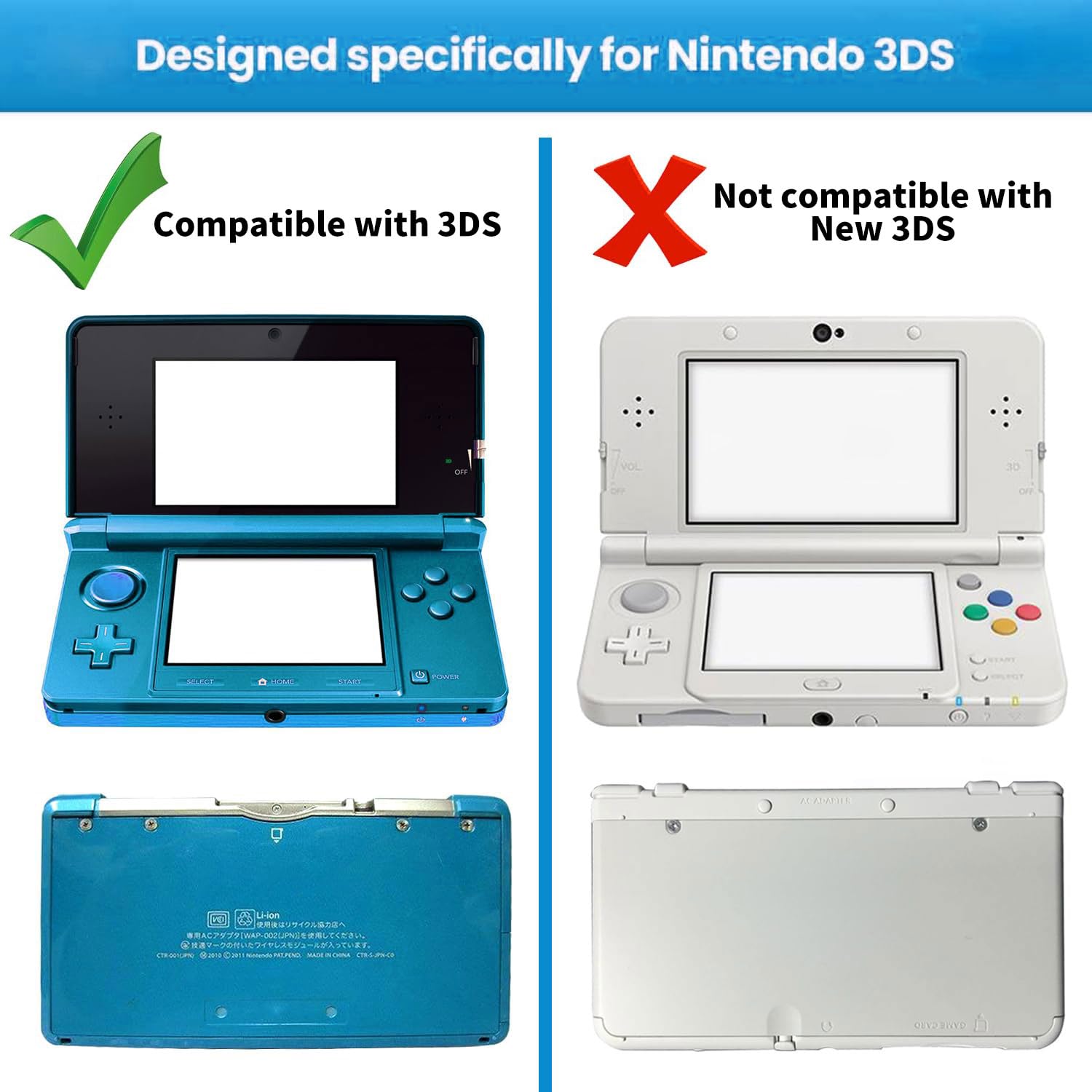 OSTENT Reemplazo de la pantalla LCD de piezas de repuesto de pantalla inferior compatible para la consola Nintendo 3DS