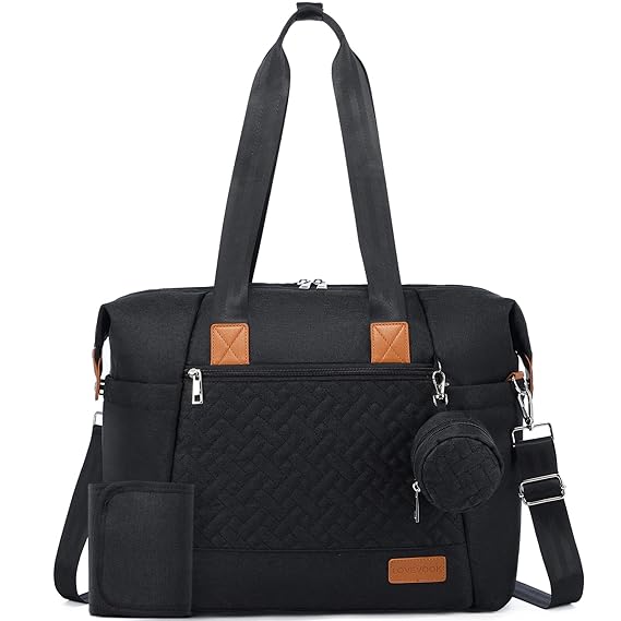 LOVEVOOK Diaper Bag Tote, Large Baby Diaper Bag Waterproof Travel Diaper Tote with Changing Pad