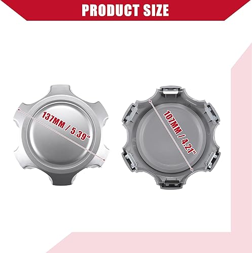 Miniatura 5 de 4260304030  Tapas centrales de cubo de rueda para Toyota 4Runner 1996-2002  Durableplástico  4 piezastono plateado