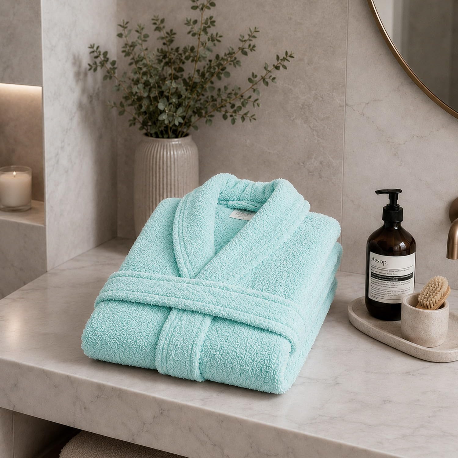 Albornoz Unisex Rizo - Albornoz de Baño Algodón para Adulto - Densidad del Algodón 420 gramos/m2