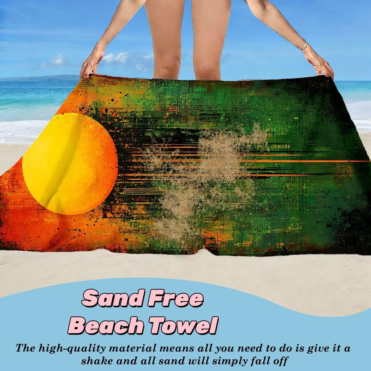 Toalla Playa 80x160 cm, Toalla Gimnasio Microfibra Secado Rapido, Juego de 2 Antiarena Toallas de Playa, Ligera Compacta Toallas Microfibra Grande para Viaje, Regalo Hombre Regalo Mujer (Sol) -4565