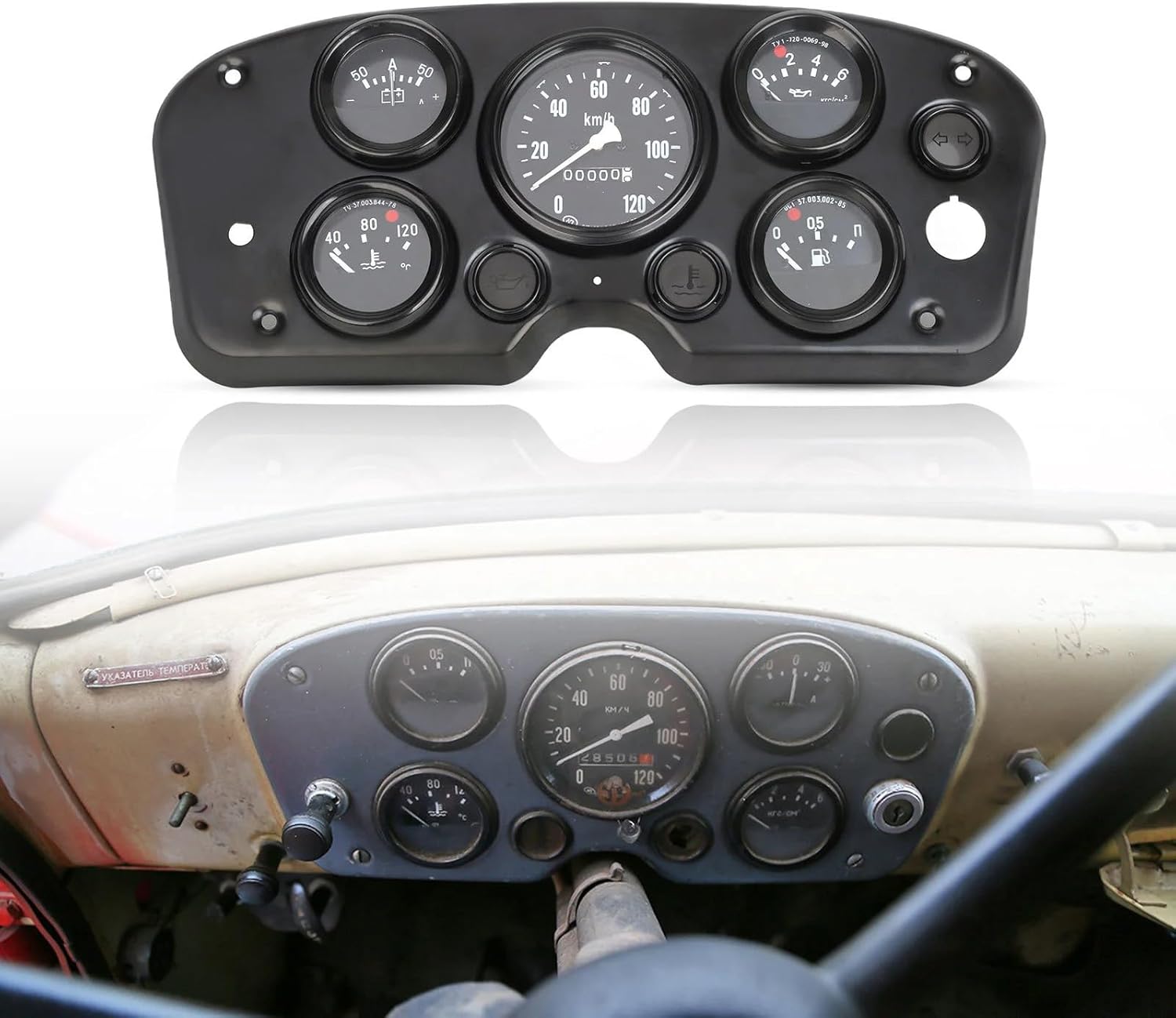 5 in 1 Multifunction Gauge Cluster for Car and Truck Dashboard with Water Temperature Voltages Speed