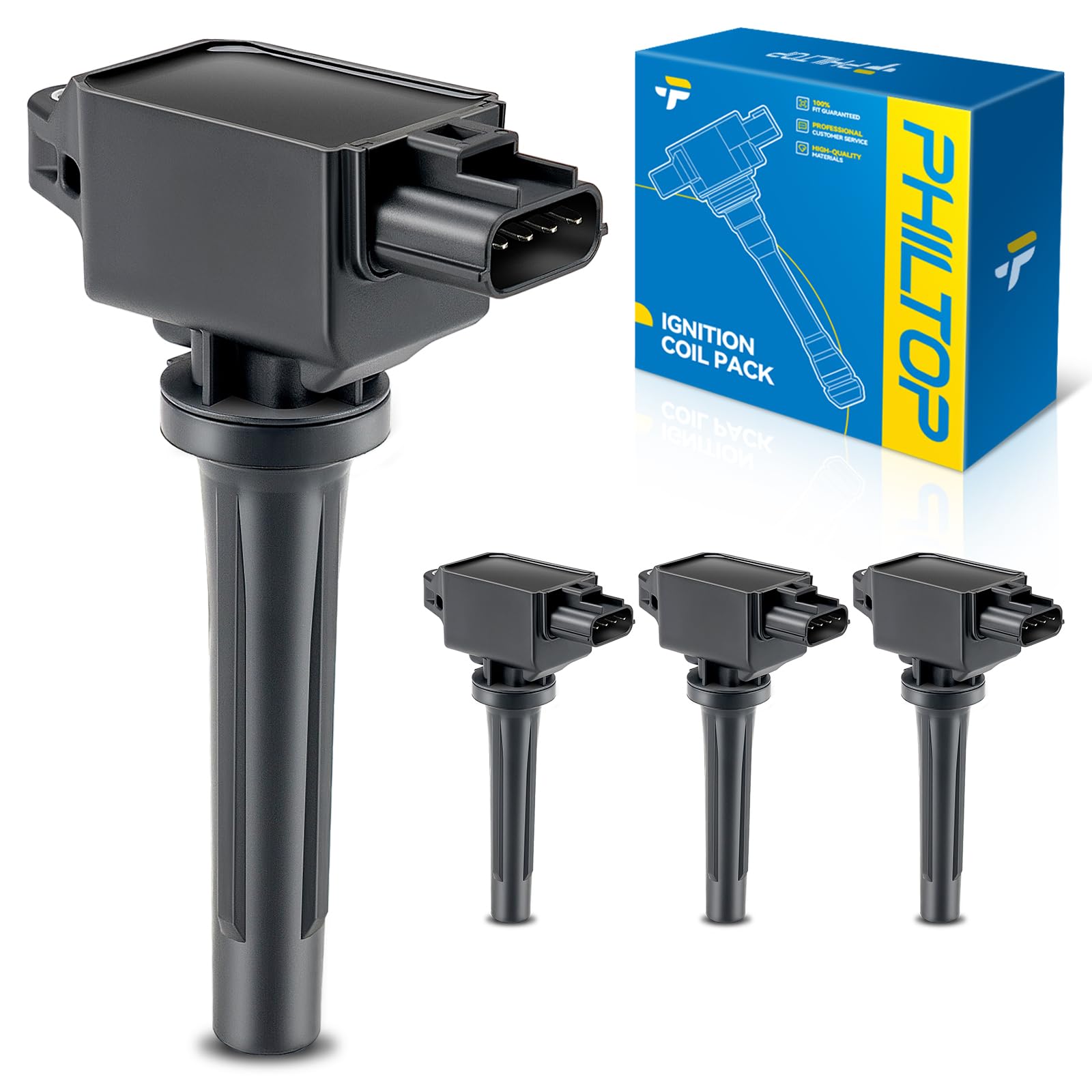 PHILTOP UF656 Ignition Coil Pack Fit for 2013-2018 Mazda CX-5, 3, CX-30 | 2023-2025 Mazda CX-50, 2014-2017 Mazda 6, 2016-2023 Mazda CX-9, 2016-2021 Mazda CX-3, 2016-2025 Mazda MX-5 Miata, 6, Yaris