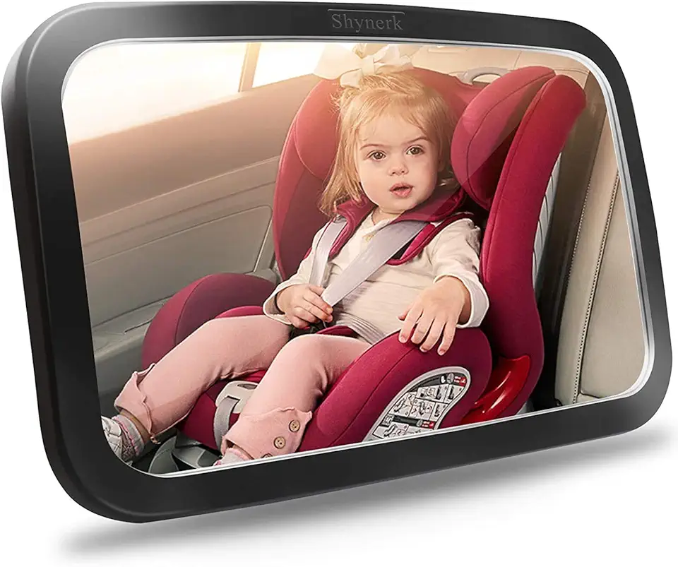 Shynerk Baby Car Mirror, Safety Car Seat Mirror for Rear Facing Infant with Wide Crystal Clear View, Shatterproof, 360° Rotation, Crash Tested and Certified ClimatePartner certified