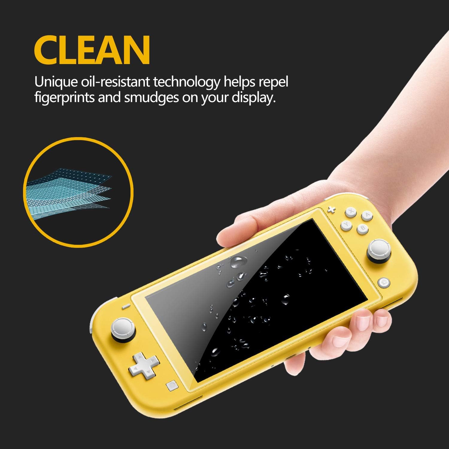 TiMOVO Screen Protector for Nintendo Switch Lite (2 Pack), Anti-Fingerprint & Anti-Bubble Tempered Glass HD Screen Protective Film for Nintendo Switch Lite Console 2019