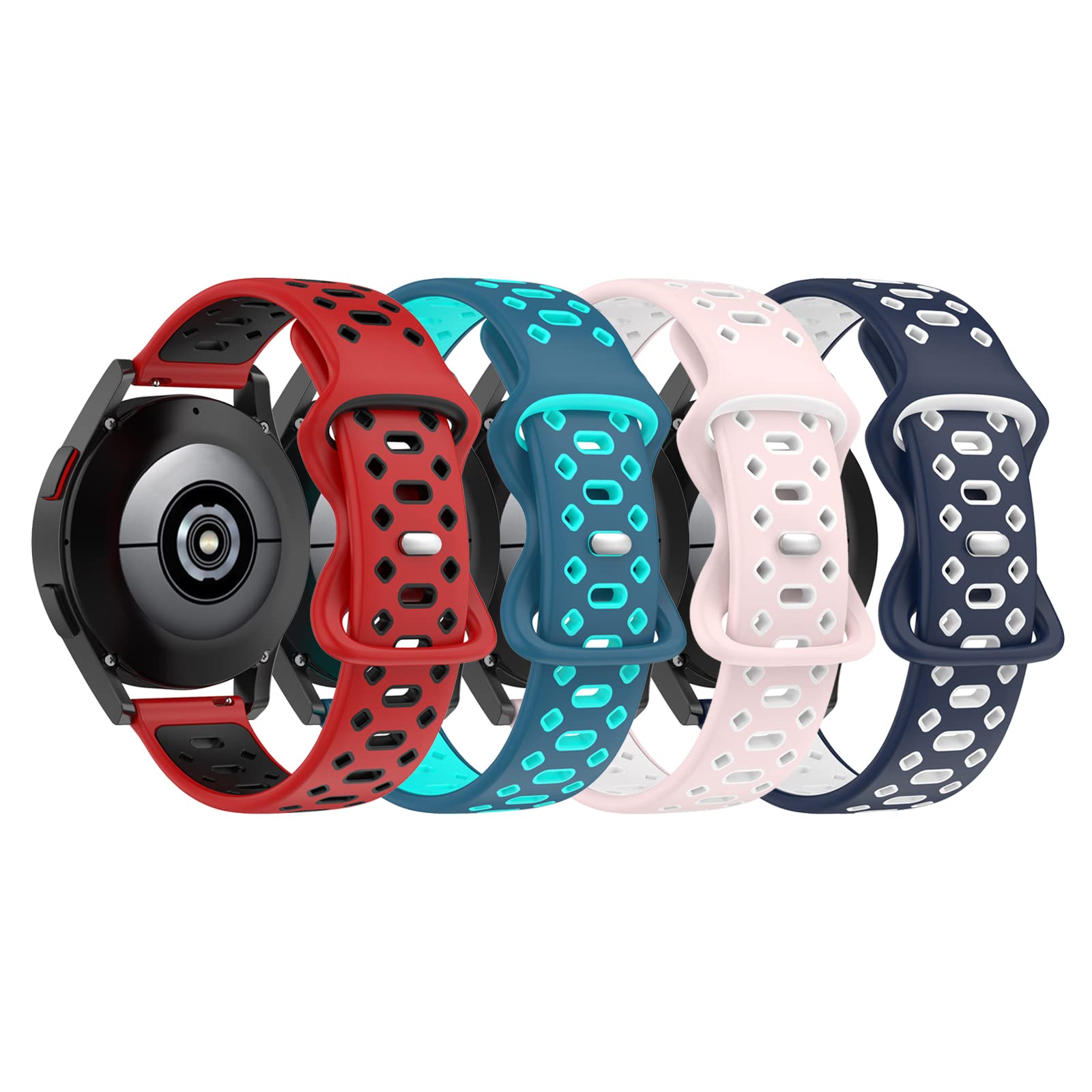 BabyValley Silicone Bands Compatible for VRPEFIT IDW13 Smart Watch Wristbands, Soft Adjustable Replacement Band Straps for VRPEFIT IDW13 Smart Watch for Men&Women (4 Colors A)