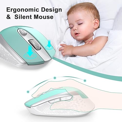 Miniatura 5 de RaceGT Mouse inalámbrico - 2.4G silencioso inalámbrico para laptop, escritorio, MacBook, PC - 6 botones, 3 DPI ajustables