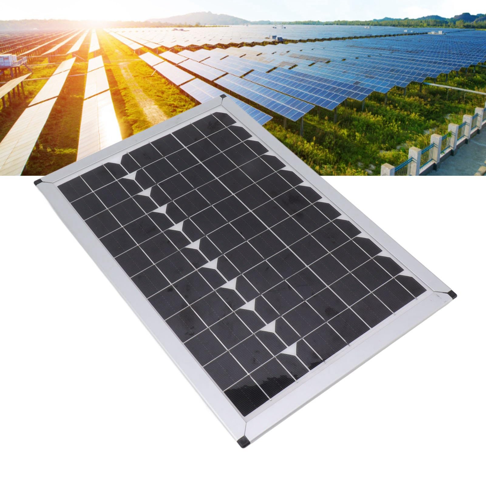 EMUKOEP Pannello Solare 100W 18V Silicio Monocristallino 15.7in Lungo 10.8in Ampio Caricatore Pannello Solare Portatile per Lampada Portatile per Auto