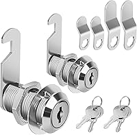 Vista 1 de Cerradura de leva de gabinete con llaves iguales, cilindro de 1-1/8" (longitud) se adapta a un grosor máximo del panel de 7/8", juego de reemplazo