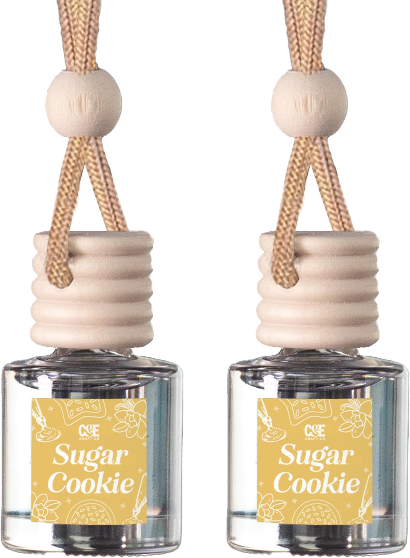CE Craft Car Air Hanging Fragrance Oil Diffuser – Car Air Freshener Diffuser for Essential Oils, Scents Fragrance Aromatherapy Automobile Diffuser, Long Lasting Car Diffuser Bottle (Sugar Cookie)