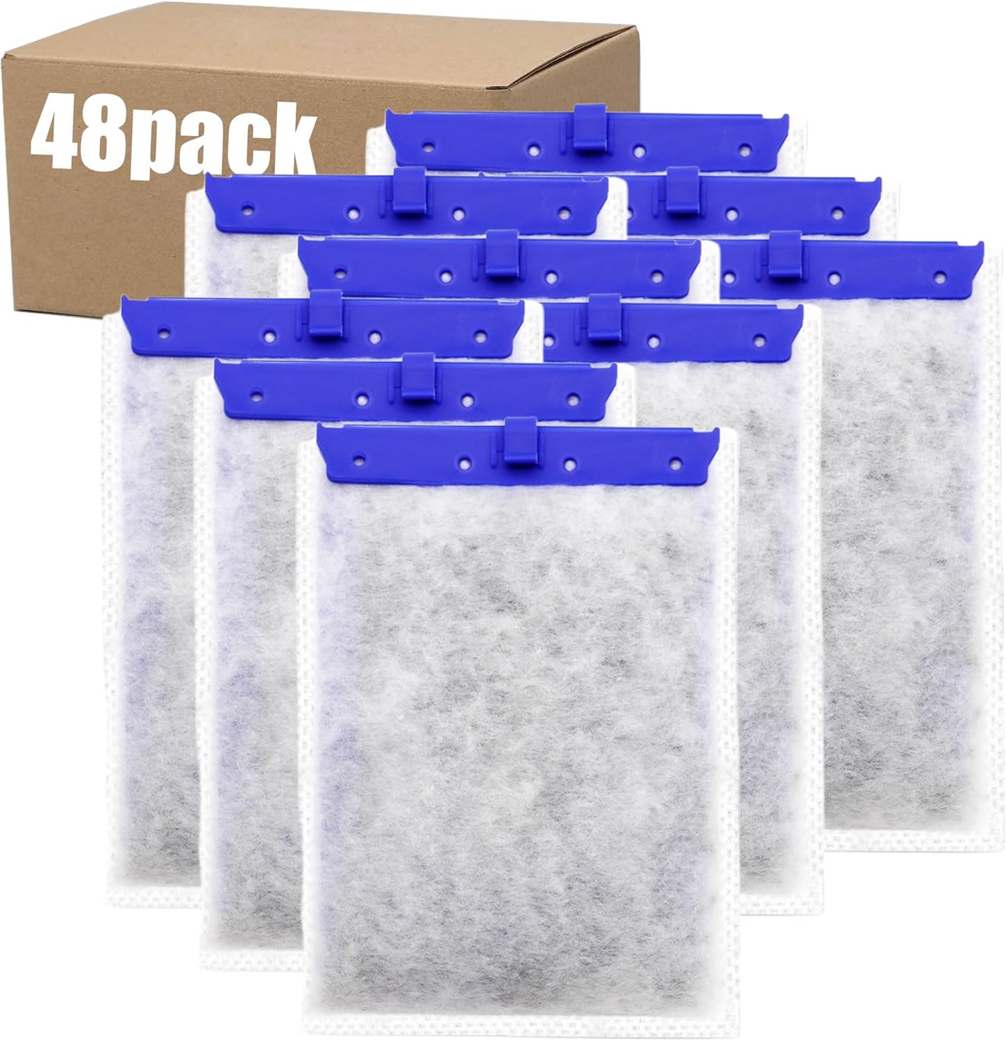 Large Aquarium Filter Cartridges 24 Pack Compatible with Whisper Bag Filter Series Fits Models 20i, 40i/IQ20, 30, 45, 60/PF20, 30, 40, 60