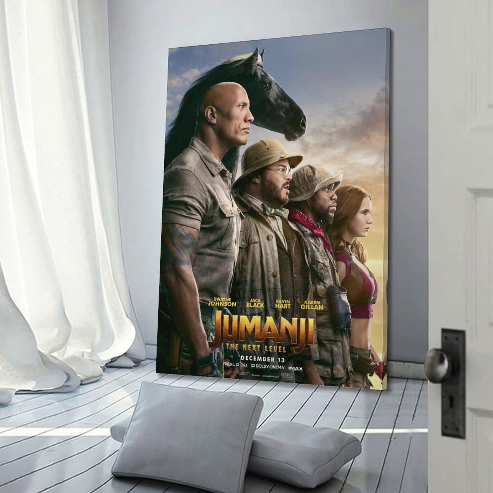 Poster De Film Jumanji Dwayne Johnson 21 - Impression Sur Toile - Décoration Murale Pour Salon, Chambre à Coucher - 40 X 60 Cm - Sans Cadre