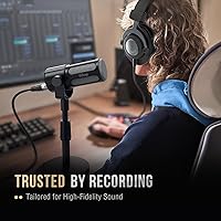 Vista 9 de FIFINE Micrófono dinámico XLR, micrófono vocal de estudio para grabación, micrófono de podcast XLR de metal con impulso medio, filtro de corte bajo