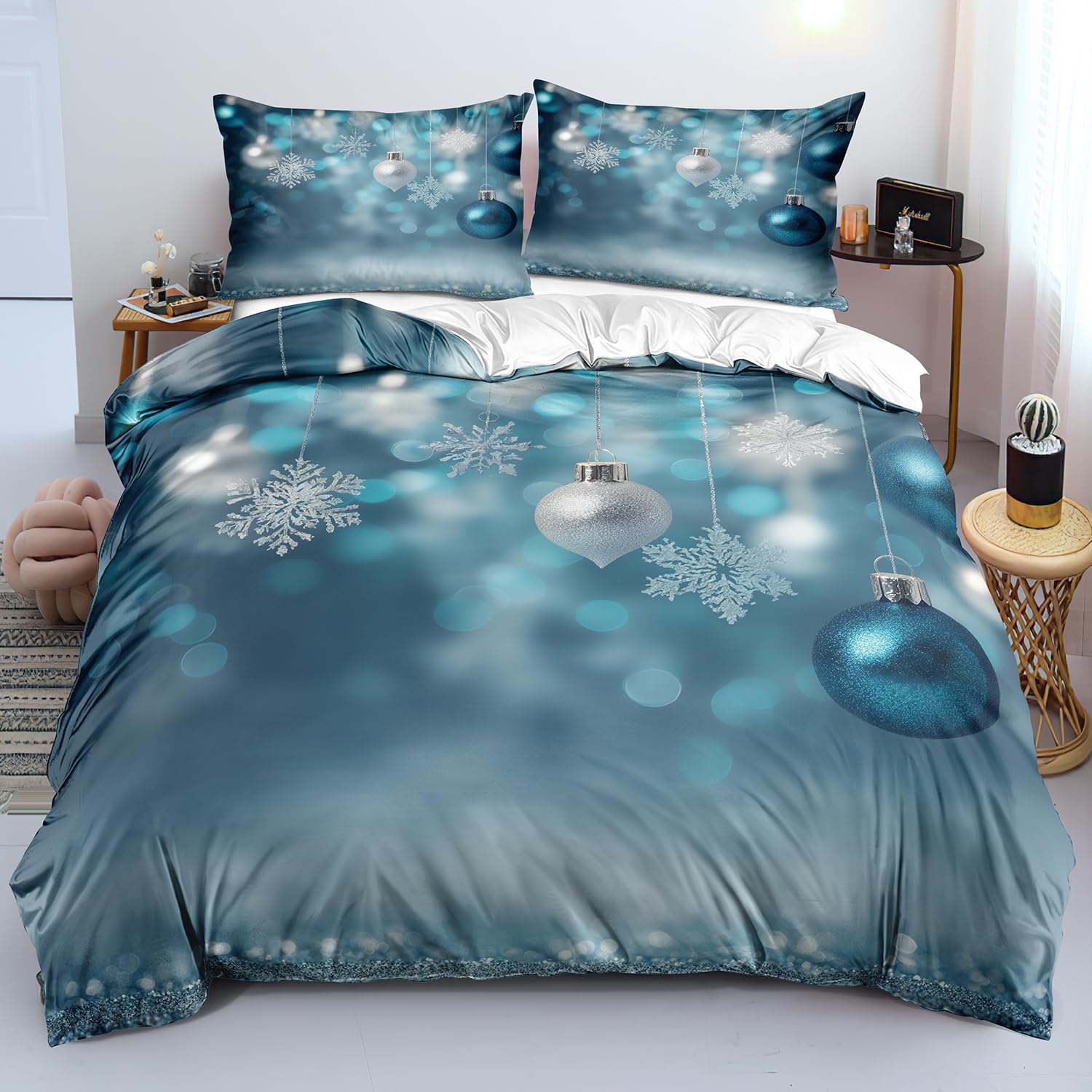 Parure de lit de Noël 240x220 anti-plis en microfibre pour grand lit enfant