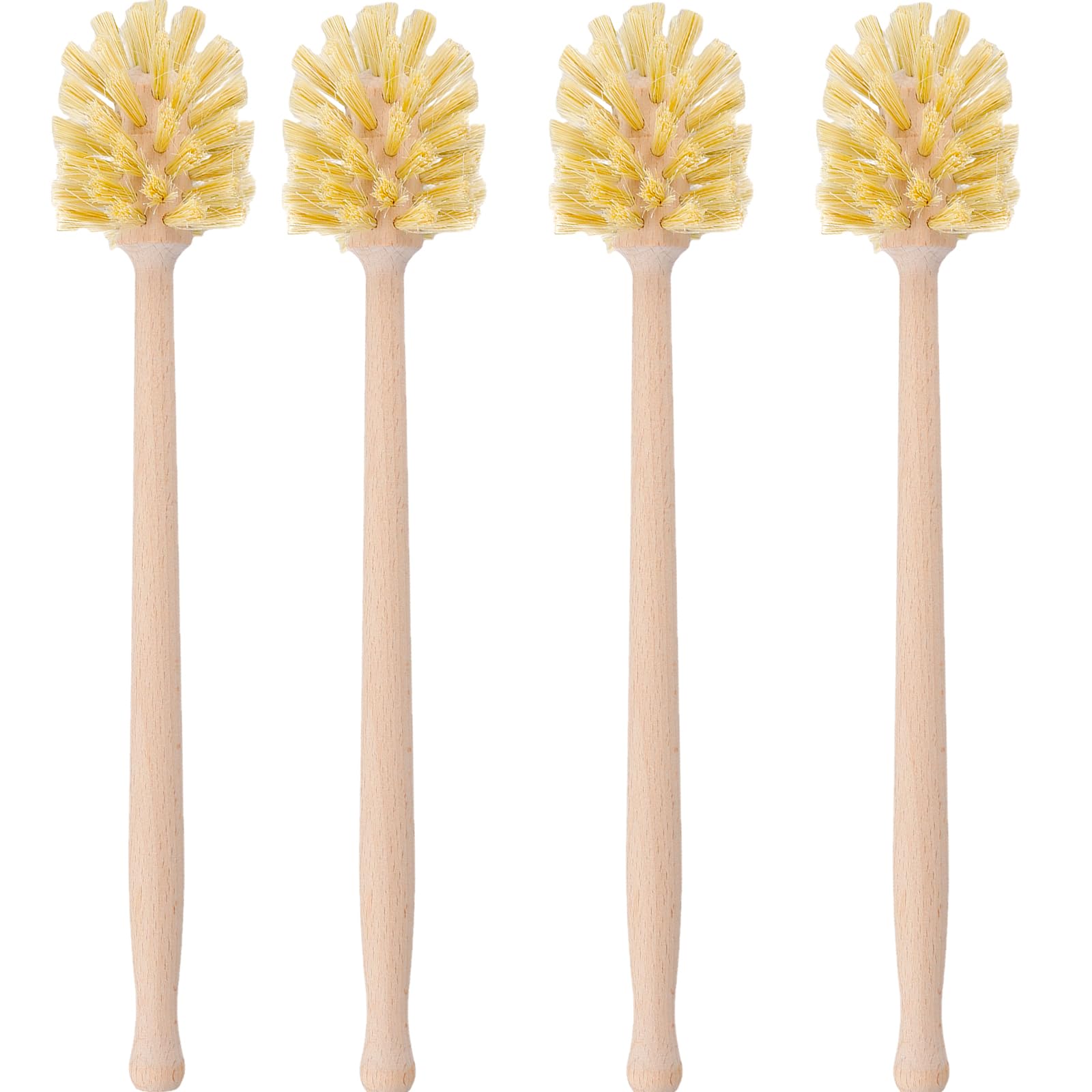 Brosse à vaisselle pour tasses et pots en bois naturel à long manche élimine les résidus