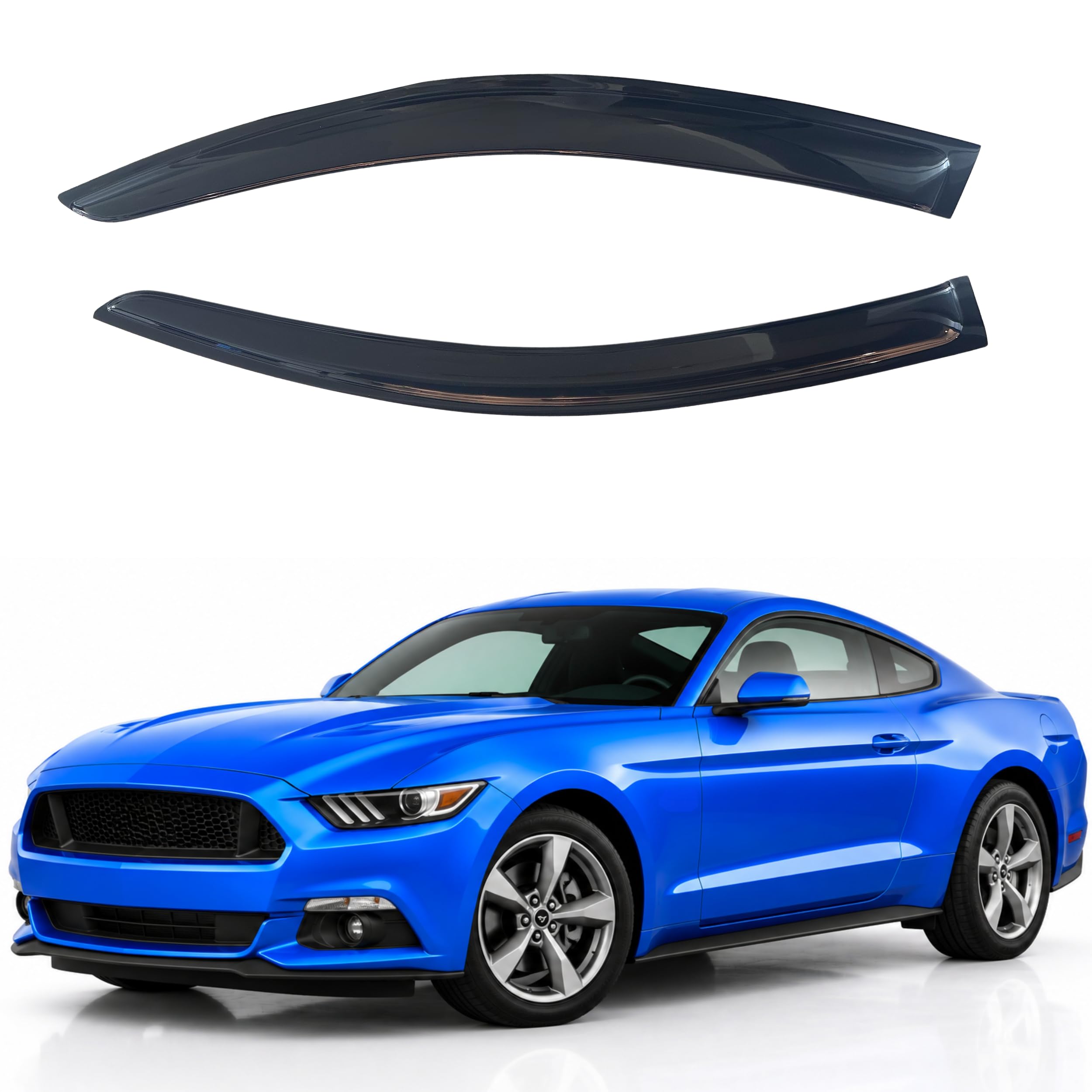 IG Window Visors Fit for 2015-2023 Ford Mustang, Out-Channel Rain Guards Vent Wind Deflectors 2PC, Car Accessories for 15-23 Mustang