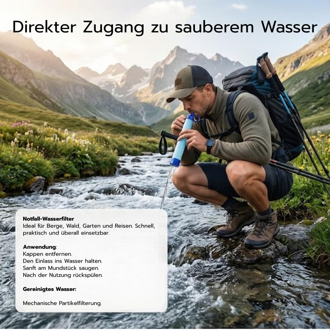 BLACKOUT Notfallset 317 Teile Survival Kit Stromausfall Prepper Ausrüstung mit Wasseraufbereitung Gaskocher Krisenvorsorge Camping Notfallrucksack Outdoor Notfallausrüstung Überlebensausrüstung