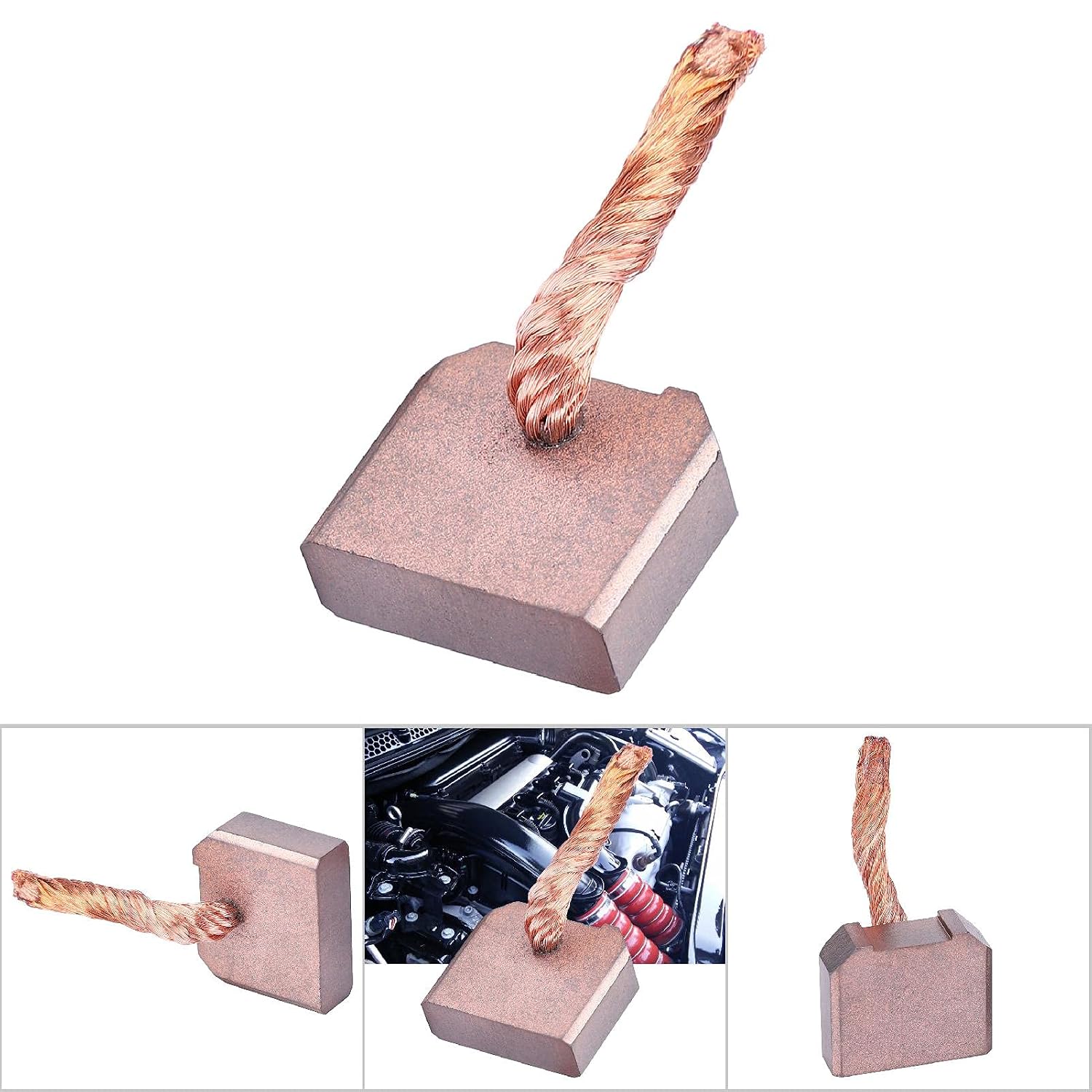 10Pcs Carbon Brushes Replacement Kits 8x25x21mm Auto Parts Power Tool Accessories Electric Brush Suitable for FT 128 Car Starter Motor