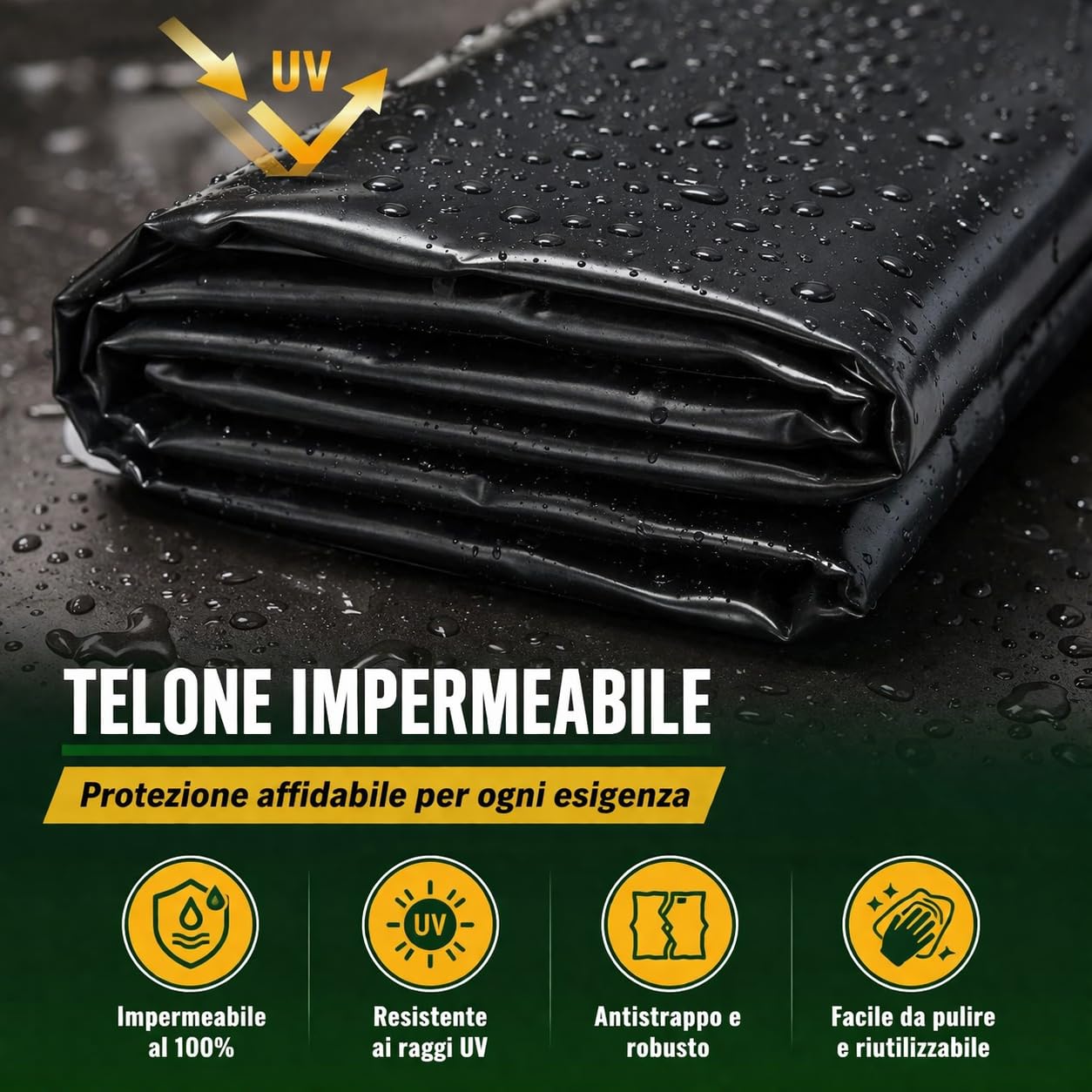 Teichfolie 4,6m x 6m – 0,5mm LLDPE Teichbaufolie Witterungsbeständig für Fischteich Gartenteich Wasserfall – Schwarz